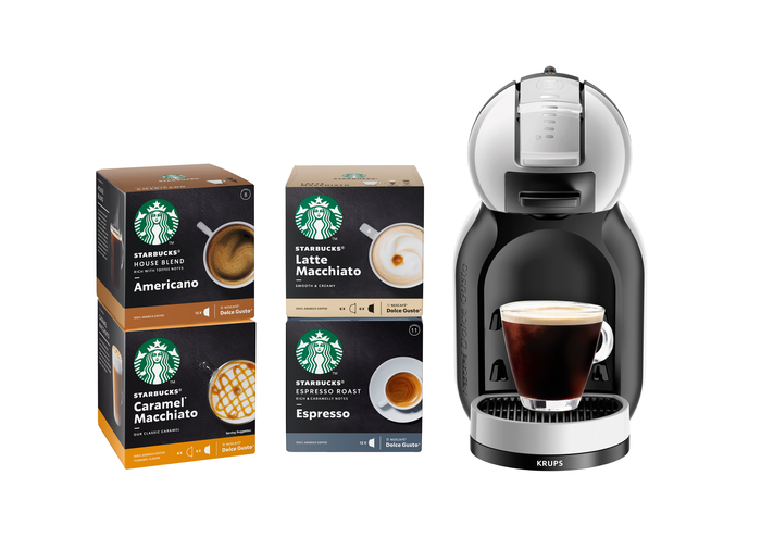 Krups Krups Nescafe Dolce Gusto Mini Me Bundle With Starbucks Coffee Kp123b43